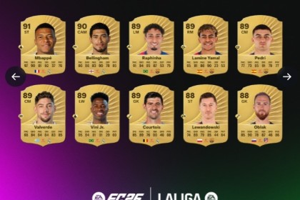 FC26西甲官方球员评分：姆巴佩91分领跑，贝林厄姆90分紧随，亚马尔89分