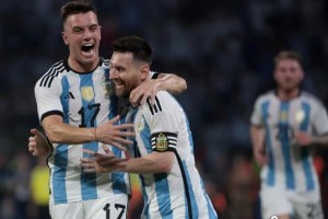 必赢-庆祝赛梅西国家队进球破百，又圆满一次